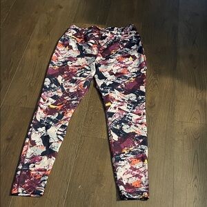 ZELOS Multicolor Abstract Leggings
